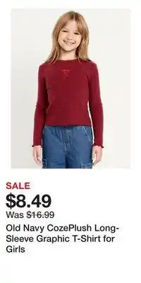 Old Navy Old Navy CozePlush Long-Sleeve Graphic T-Shirt for Girls offer