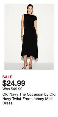 Old Navy Old Navy The Occasion by Old Navy Twist-Front Jersey Midi Dress offer