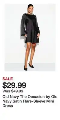 Old Navy Old Navy The Occasion by Old Navy Satin Flare-Sleeve Mini Dress offer