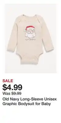 Old Navy Old Navy Long-Sleeve Unisex Graphic Bodysuit for Baby offer