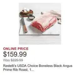 Costco Rastelli's USDA Choice Boneless Black Angus Prime Rib Roast, 1 Total Pack, 7 Lbs. Total offer