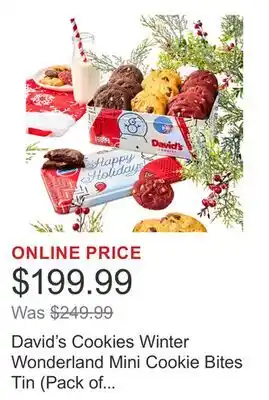 Costco David's Cookies Winter Wonderland Mini Cookie Bites Tin (Pack of 24) One Ship-to Address Per Case offer