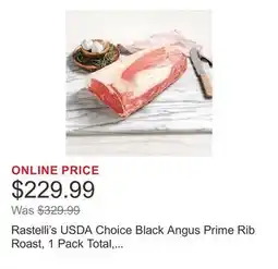 Costco Rastelli's USDA Choice Black Angus Prime Rib Roast, 1 Pack Total, 12 Lbs. Total offer