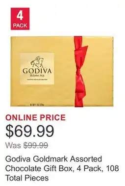 Costco Godiva Goldmark Assorted Chocolate Gift Box, 4 Pack, 108 Total Pieces offer
