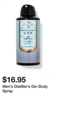 Bath & Body Works Men's Distiller's Gin Body Spray offer