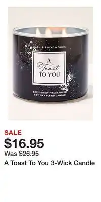 Bath & Body Works A Toast To You 3-Wick Candle offer