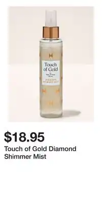 Bath & Body Works Touch of Gold Diamond Shimmer Mist offer