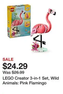Office Depot LEGO Creator 3-in-1 Set, Wild Animals: Pink Flamingo offer