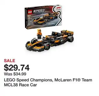 Office Depot LEGO Speed Champions, McLaren F1 Team MCL38 Race Car offer