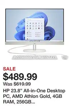 Office Depot HP 23.8 All-in-One Desktop PC, AMD Athlon Gold, 4GB RAM, 256GB SSD, Windows 11 Home (24-cr0046) offer