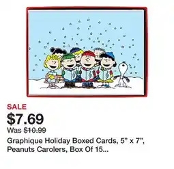 Office Depot Graphique Holiday Boxed Cards, 5 x 7, Peanuts Carolers, Box Of 15 Cards offer