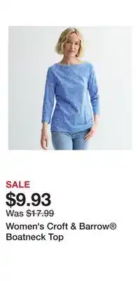 Kohl's Women's Croft & Barrow Boatneck Top offer
