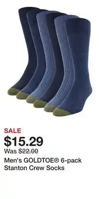 Kohl's Men's GOLDTOE 6-pack Stanton Crew Socks offer