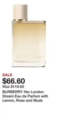 Kohl's BURBERRY Her London Dream Eau de Parfum with Lemon, Rose and Musk offer