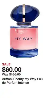 Kohl's Armani Beauty My Way Eau de Parfum Intense offer