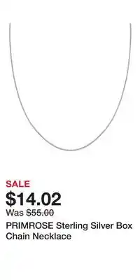Kohl's PRIMROSE Sterling Silver Box Chain Necklace offer