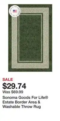 Kohl's Sonoma Goods For Life Estate Border Area & Washable Throw Rug offer