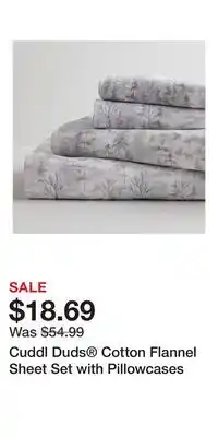 Kohl's Cuddl Duds Cotton Flannel Sheet Set with Pillowcases offer