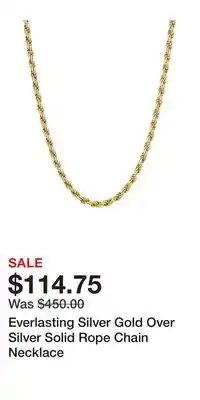Kohl's Everlasting Silver Gold Over Silver Solid Rope Chain Necklace offer