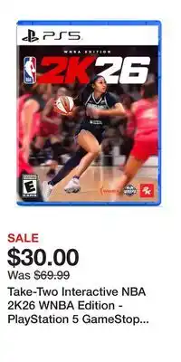 Game Stop Take-Two Interactive NBA 2K26 WNBA Edition - PlayStation 5 GameStop Exclusive offer