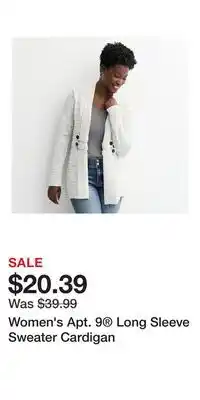 Kohl's Women's Apt. 9 Long Sleeve Sweater Cardigan offer