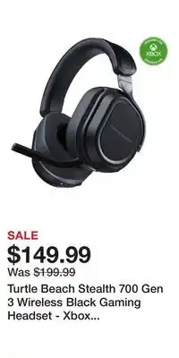 Game Stop Turtle Beach Stealth 700 Gen 3 Wireless Black Gaming Headset - Xbox Series X/S, Xbox One offer