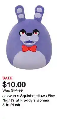 Game Stop Jazwares Squishmallows Five Night's at Freddy's Bonnie 8-in Plush offer