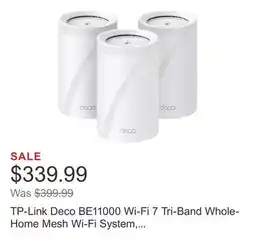 Costco TP-Link Deco BE11000 Wi-Fi 7 Tri-Band Whole-Home Mesh Wi-Fi System, 3-pack offer