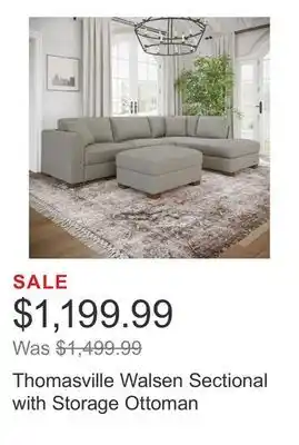 Costco Thomasville Walsen Sectional with Storage Ottoman offer