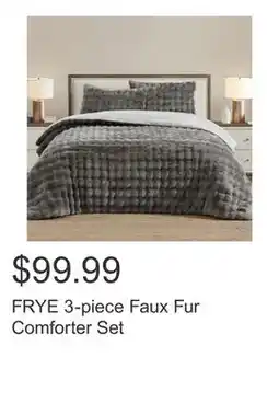 Costco FRYE 3-piece Faux Fur Comforter Set offer