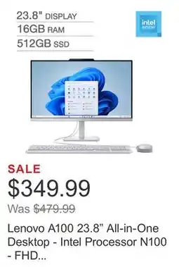 Costco Lenovo A100 23.8 All-in-One Desktop - Intel Processor N100 - FHD 1080p - Windows 11 offer