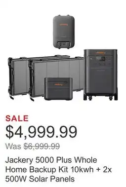 Costco Jackery 5000 Plus Whole Home Backup Kit 10kwh + 2x 500W Solar Panels offer
