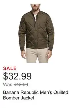 Costco Banana Republic Men's Quilted Bomber Jacket offer