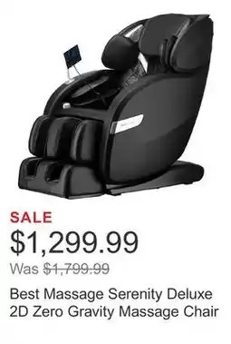 Costco Best Massage Serenity Deluxe 2D Zero Gravity Massage Chair offer