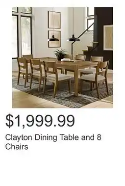 Costco Clayton Dining Table and 8 Chairs offer