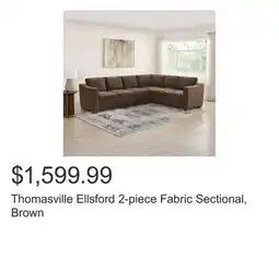 Costco Thomasville Ellsford 2-piece Fabric Sectional, Brown offer