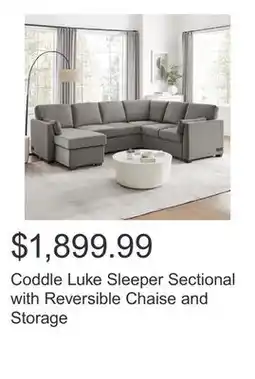 Costco Coddle Luke Sleeper Sectional with Reversible Chaise and Storage offer