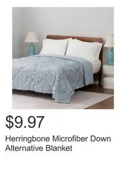 Costco Herringbone Microfiber Down Alternative Blanket offer
