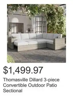 Costco Thomasville Dillard 3-piece Convertible Outdoor Patio Sectional offer