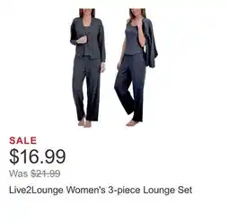 Costco Live2Lounge Women's 3-piece Lounge Set offer