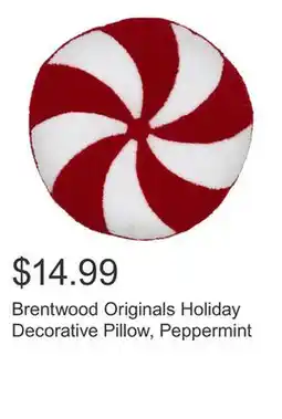 Costco Brentwood Originals Holiday Decorative Pillow, Peppermint offer