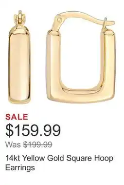 Costco 14kt Yellow Gold Square Hoop Earrings offer