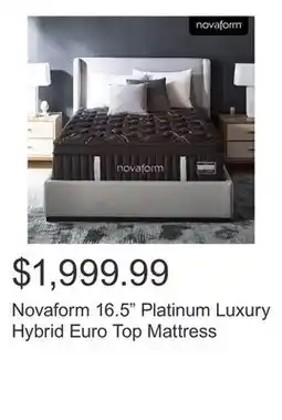 Costco Novaform 16.5 Platinum Luxury Hybrid Euro Top Mattress offer