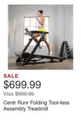 Costco Centr Runr Folding Tool-less Assembly Treadmill offer