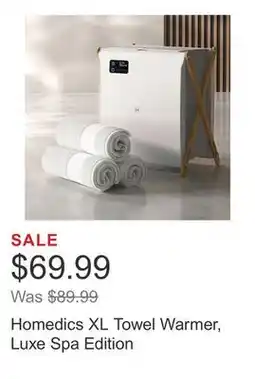 Costco Homedics XL Towel Warmer, Luxe Spa Edition offer