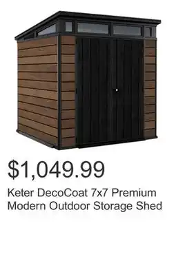 Costco Keter DecoCoat 7x7 Premium Modern Outdoor Storage Shed offer