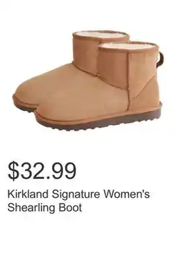Costco Kirkland Signature Women's Shearling Boot offer