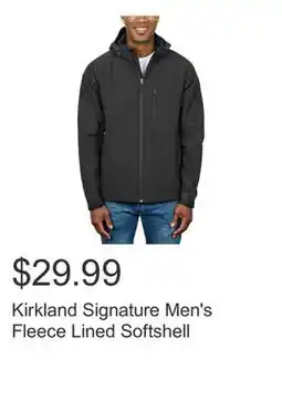 Costco Kirkland Signature Men's Fleece Lined Softshell offer