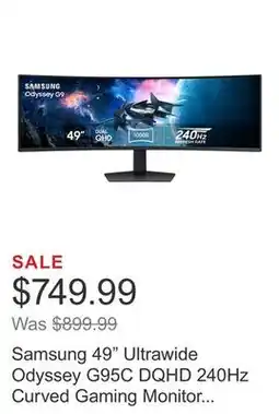 Costco Samsung 49 Ultrawide Odyssey G95C DQHD 240Hz Curved Gaming Monitor - 5120 x 1440 offer
