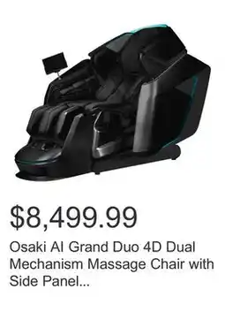 Costco Osaki AI Grand Duo 4D Dual Mechanism Massage Chair with Side Panel Doors offer